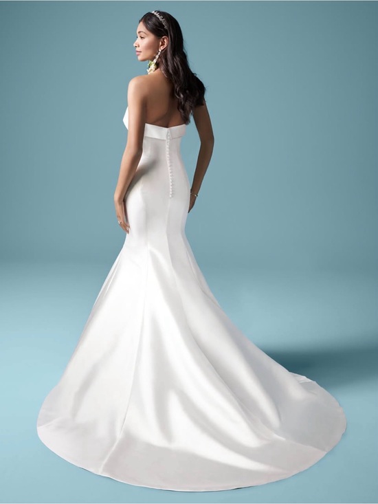 Maggie Sottero Dresses & Skirts - Maggie Sottero Strapless Satin Trumpet Wedding Gown in White
